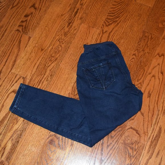 Indigo Blue | Maternity Jeans in Dark Blue - Size Petite Medium - Picture 1 of 6